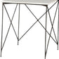 Set of Two White and Black Marble and Metal Square Nested Tables