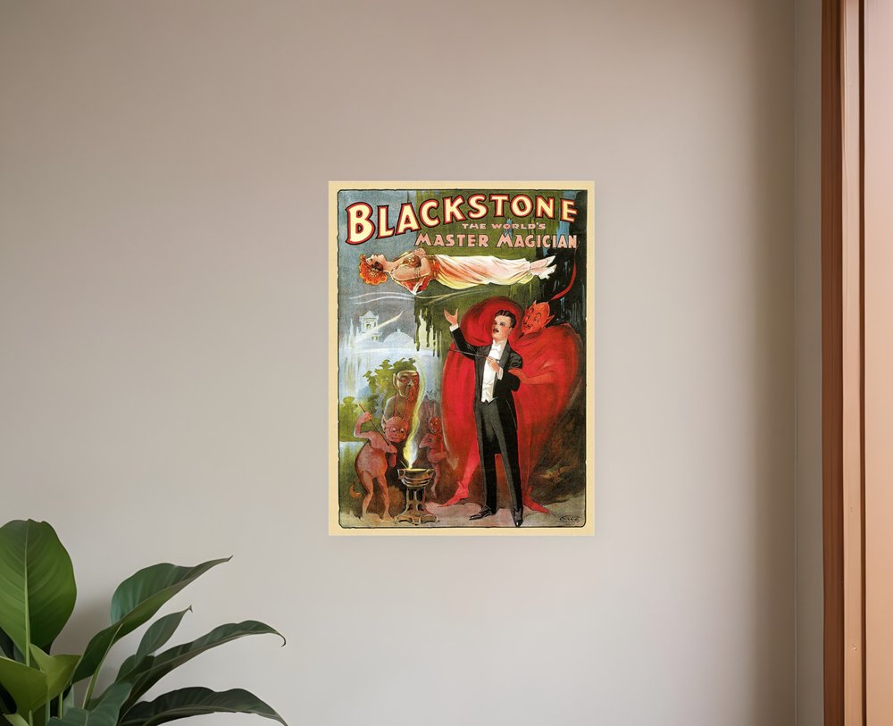 Vintage 1934 Blackstone Magic Unframed Print Wall Art