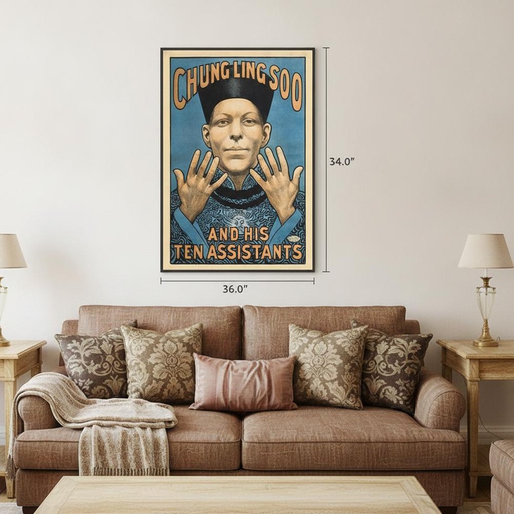 Chung Ling Soo Vintage Magic Unframed Print Wall Art