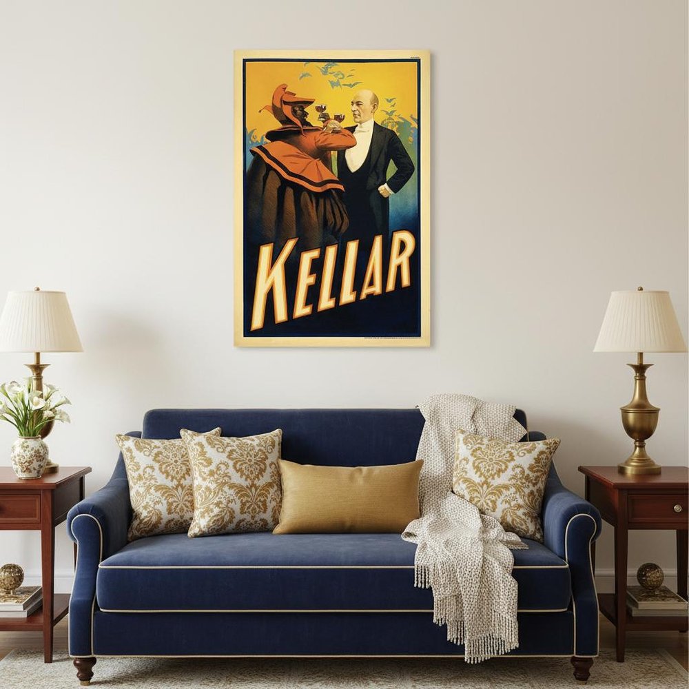 Kellar Having Drinks With The Devil Vintage Magic Unframed Print Wall Art
