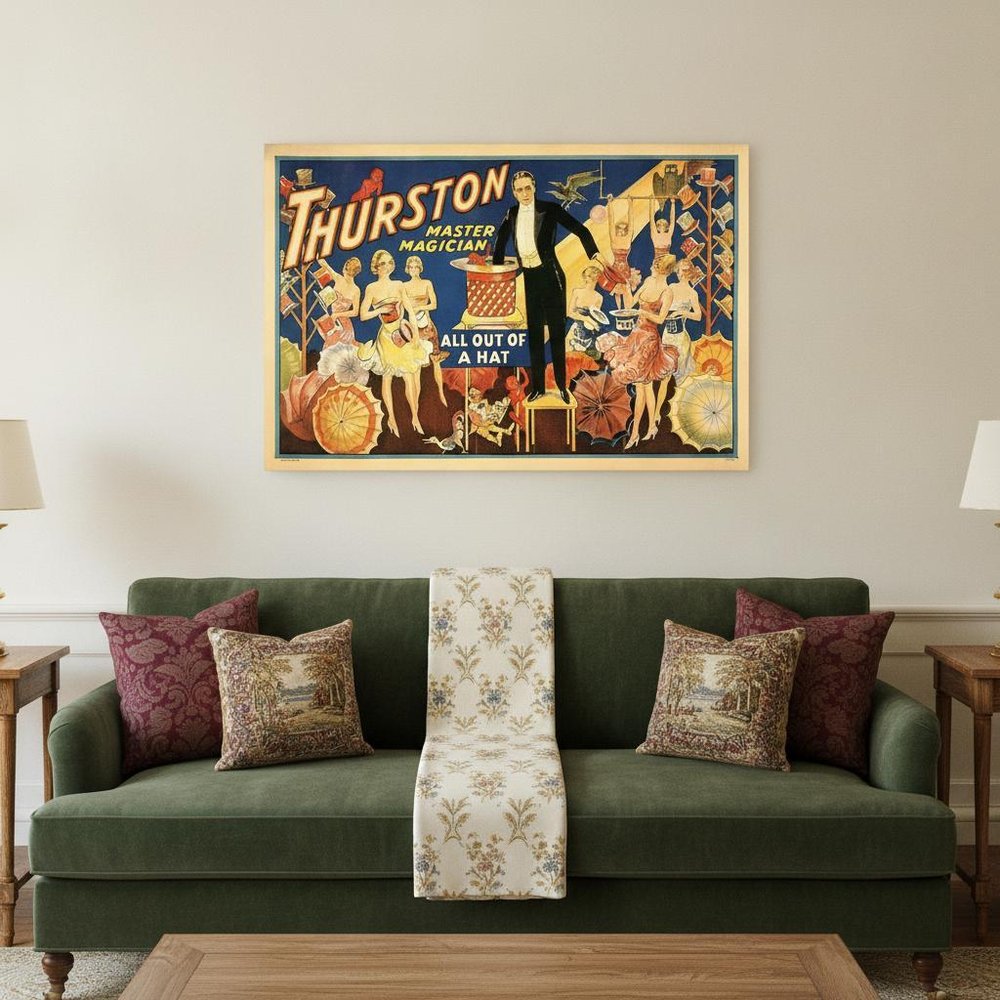 Thurston Out Of A Hat Vintage Magic Unframed Print Wall Art