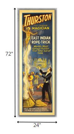 18" X 54" Thurston Rope Trick Vintage Magic Poster Wall Art