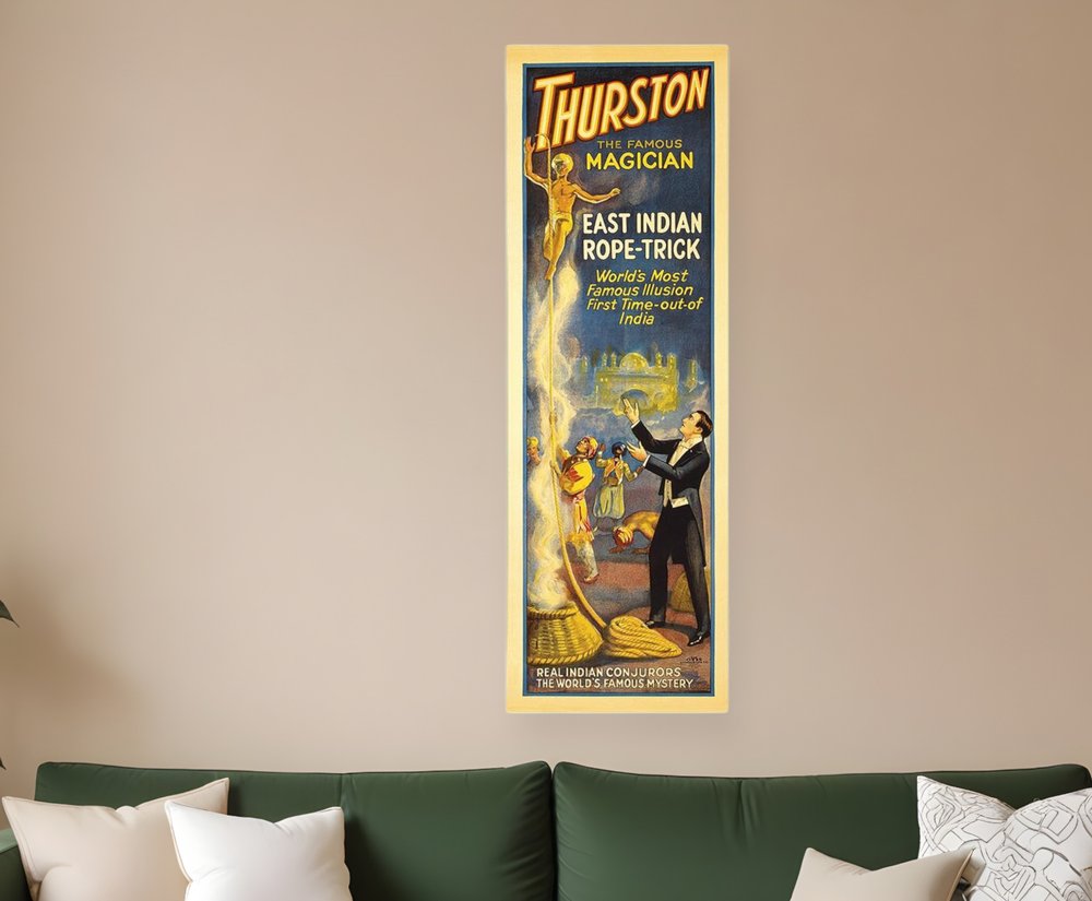 18" X 54" Thurston Rope Trick Vintage Magic Poster Wall Art