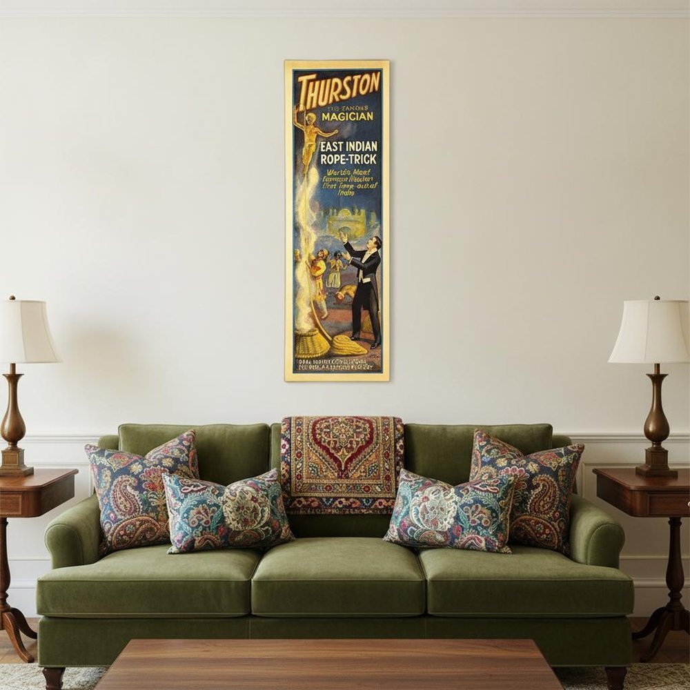 24" X 72" Thurston Rope Trick Vintage Magic Poster Wall Art