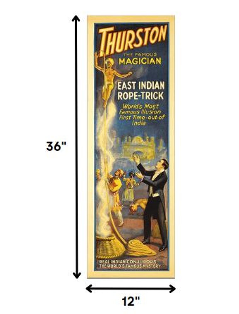 18" X 54" Thurston Rope Trick Vintage Magic Poster Wall Art