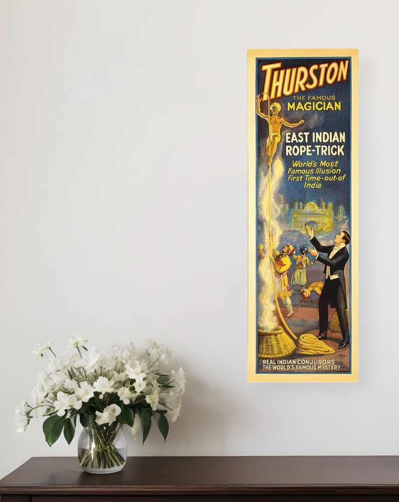 18" X 54" Thurston Rope Trick Vintage Magic Poster Wall Art