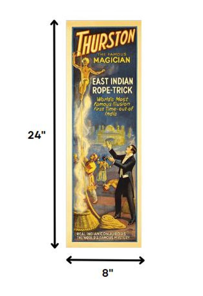 18" X 54" Thurston Rope Trick Vintage Magic Poster Wall Art