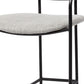27" Gray And Black Fabric And Metal Counter Height Bar Chair