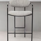 27" Gray And Black Upholstered And Metal Counter Height Bar Chair
