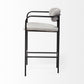 27" Gray And Black Fabric And Metal Counter Height Bar Chair