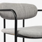 27" Gray And Black Fabric And Metal Counter Height Bar Chair
