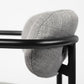 27" Gray And Black Fabric And Metal Counter Height Bar Chair