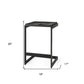 26" Black Solid Wood and Metal Backless Counter Height Bar Chair