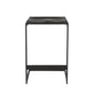 26" Black Solid Wood and Metal Backless Counter Height Bar Chair