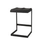 26" Black Solid Wood and Metal Backless Counter Height Bar Chair