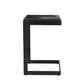 26" Black Solid Wood and Metal Backless Counter Height Bar Chair