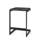 26" Black Solid Wood and Metal Backless Counter Height Bar Chair