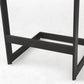 26" Black Solid Wood and Metal Backless Counter Height Bar Chair