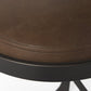29" Black Leather and Metal Backless Bar Chair