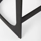29" Black Leather and Metal Backless Bar Chair