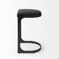 29" Black Faux Leather Genuine Leather and Metal Backless Counter Height Bar Chair