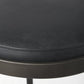 29" Black Faux Leather and Metal Backless Bar Chair
