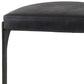 35" Black Leather and Metal Backless Bar Chair