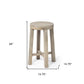 26" Brown Wood Backless Counter Height Bar Chair