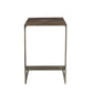 26" Wood Brown And Brown Solid Wood And Metal Backless Counter Height Bar Chair