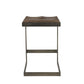 26" Wood Brown And Brown Solid Wood And Metal Backless Counter Height Bar Chair