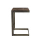 26" Wood Brown And Brown Solid Wood And Metal Backless Counter Height Bar Chair