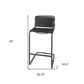 30" Black and Gray Leather and Iron Bar Height Bar Chair
