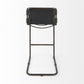 30" Black and Gray Leather and Iron Bar Height Bar Chair