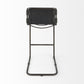 30" Black and Gray Leather and Iron Bar Height Bar Chair
