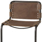35" Brown and Black Leather and Metal Bar Chair