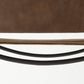 35" Brown and Black Leather and Metal Bar Chair
