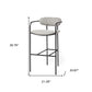 29" Gray and Black Fabric and Steel Bar Height Bar Chair