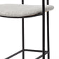 29" Gray and Black Fabric and Steel Bar Height Bar Chair
