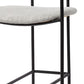29" Gray and Black Fabric and Steel Bar Chair