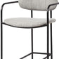29" Gray and Black Fabric and Steel Bar Chair