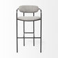 29" Gray and Black Fabric and Steel Bar Height Bar Chair