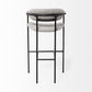 29" Gray and Black Fabric and Steel Bar Height Bar Chair