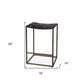 29" Bronze Leather and Metal Backless Bar Chair
