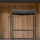 29" Bronze Leather and Metal Backless Bar Chair
