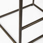 29" Bronze Leather and Metal Backless Bar Chair