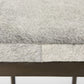 35" Gray and Gold Leather and Metal Backless Counter Height Bar Chair