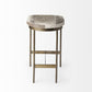 29" Gray Iron Backless Bar Chair