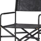 30" Black Leather And Metal Bar Height Bar Chair