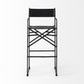 30" Black Leather And Metal Bar Height Bar Chair