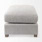 26" Light Gray Fabric and Brown Cocktail Ottoman